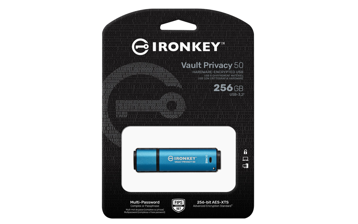 Kingston Technology IronKey 256GB Vault Privacy 50 AES-256 verschlüsselter, FIPS 197
