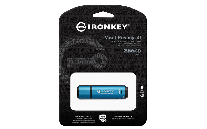 Kingston Technology IronKey 256GB Vault Privacy 50 AES-256 verschlüsselter, FIPS 197