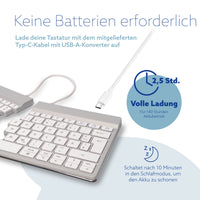 R-Go Tools Ergonomische Tastatur R-Go Split Break mit Pausensoftware, ergonomische geteilte Tastatur, QWERTZ (DE), kabellos, weiß