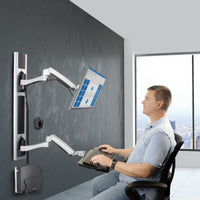 StarTech.com Workstation Wandhalterung, VESA-Halterung für 32" Monitor (10kg), Schwenkbare Monitorhalterung mit Tastaturarm