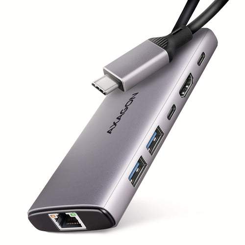 Axagon HMC-6G2L USB 10Gbps hub, 2x USB-A, 1x USB-C, HDMI 4k/60Hz, RJ-45, PD 100W