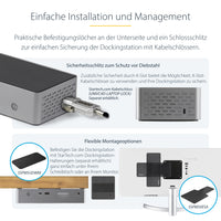 StarTech.com USB C Dockingstation für 4 monitore - 4K 60Hz Hybrid Notebook Dock DisplayPort 1.4 & HDMI 2.0 - Universal USB-C/Thunderbolt Laptop Dock mit 100W PD - USB Hub mit 1x USB-C & 3x USB-A, GbE, Audio