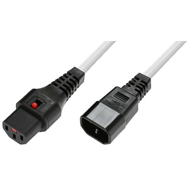 Microconnect MC-C13C14LOCK-2MW Stromkabel Weiß 2 m C13-Koppler C14-Koppler
