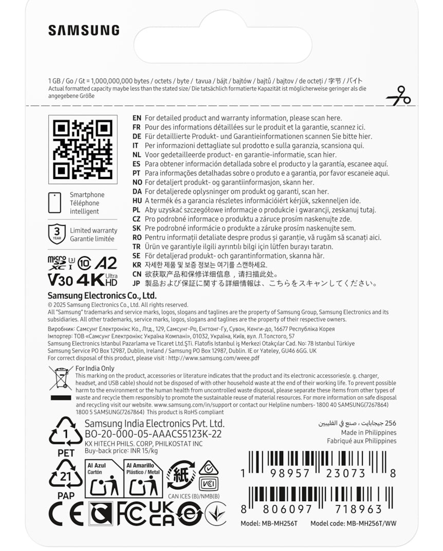 Samsung T9 microSDXC™ UHS-I Speicherkarte - 256 GB ‎ ‎