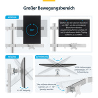 StarTech.com 6-MONITOR-ARM-A Flachbildschirm-Tischhalterung 81,3 cm (32") Tisch/Bank Weiß