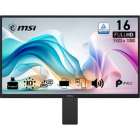 MSI PRO MP161E6T Computerbildschirm 39,6 cm (15.6") 1920 x 1080 Pixel VGA OLED Touchscreen Schwarz