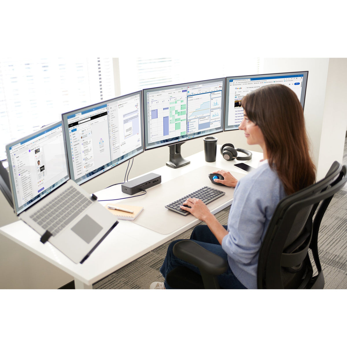 Kensington SmartFit One-Touch Dual Monitorarm