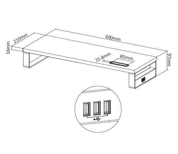 Equip 650881 Desktop-Monitor-Ständer mit USB