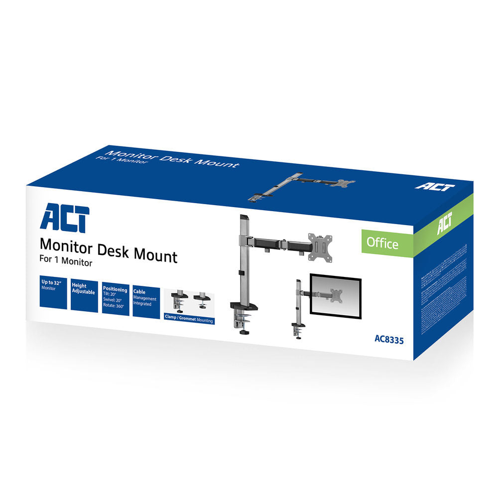 Supporto da tavolo per monitor ACT, 1 schermo fino a 32", grigio