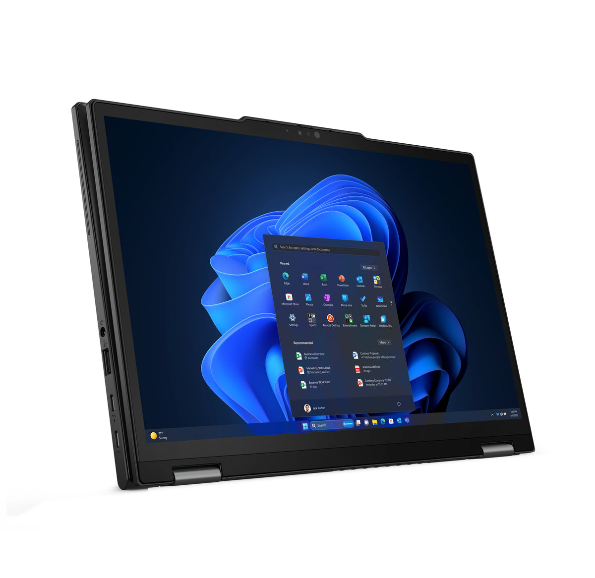 Lenovo ThinkPad X13 2-in-1 Gen 5 Intel Core Ultra 5 125U Hybrid (2-in-1) 33,8 cm (13.3") Touchscreen WUXGA 16 GB LPDDR5x-SDRAM 512 GB SSD Wi-Fi 6E (802.11ax) Windows 11 Pro Deutsch Schwarz