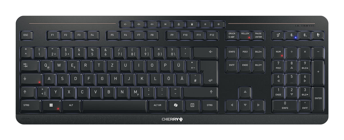 CHERRY Stream Keyboard Ultimate Keyboard Home Office USB + RF Wireless + Bluetooth QWERTZ German Black