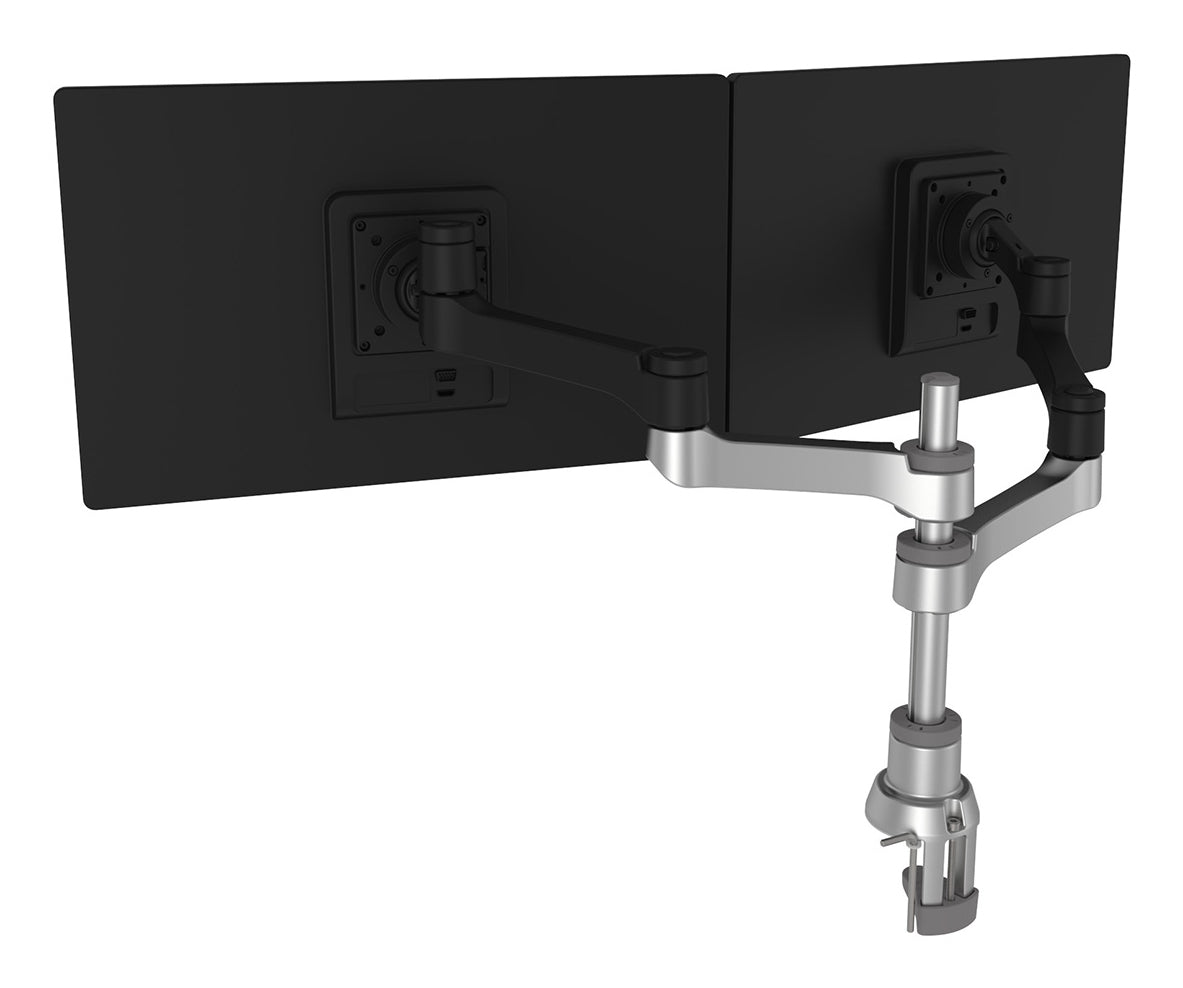 R-Go Tools Monitorhalterung R-Go Zepher, verstellbarer Doppel-Monitorarm, 100% Zirkular, bis 8 kg belastbar, schwarz