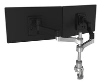 R-Go Tools Monitorhalterung R-Go Zepher, verstellbarer Doppel-Monitorarm, 100% Zirkular, bis 8 kg belastbar, schwarz