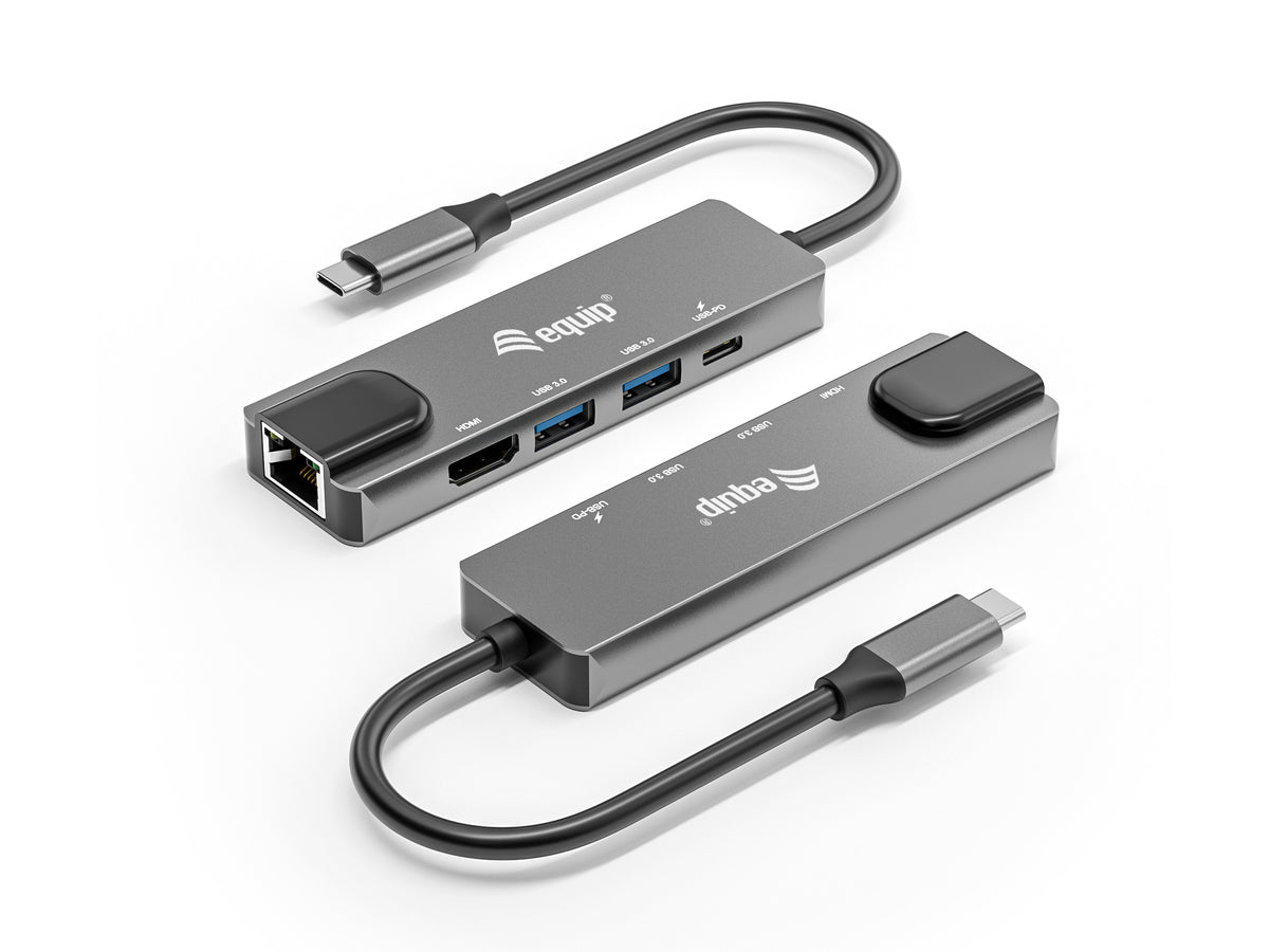 Equip USB-C 5-in-1-Multifunktionsadapter, HDMI, Gigabit LAN, USB 3.2 GEN1, 100W USB PD
