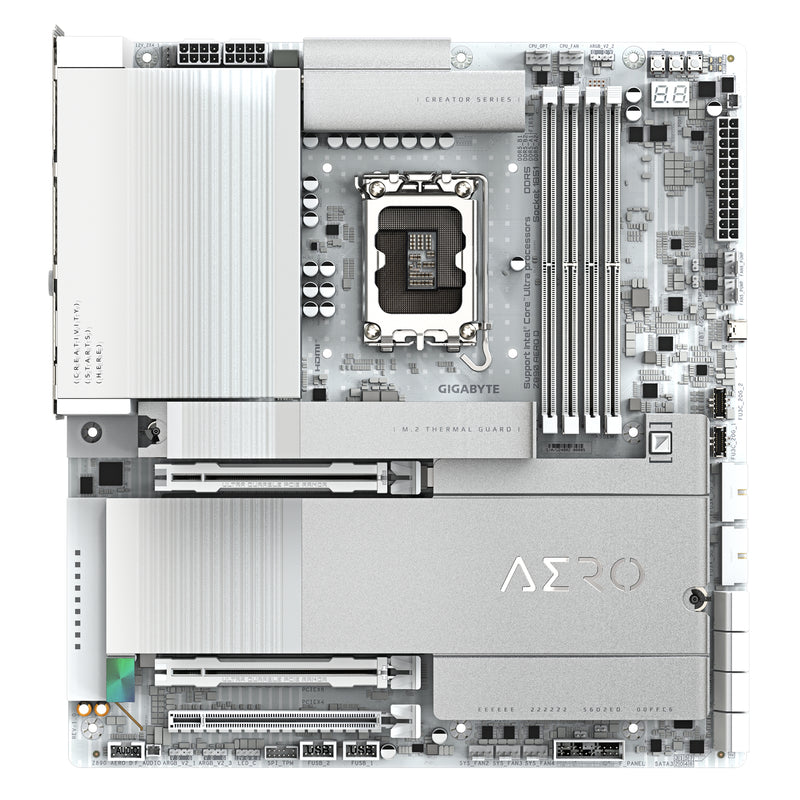 GIGABYTE Z890 AERO D Motherboard - Unterstützt Intel Core Ultra (Serie 2) CPUs, 16+1+2 Phasen VRM, bis zu 9500MHz DDR5 (OC), PCIe 5.0 M.2, Wi-Fi 7, Thunderbolt 5