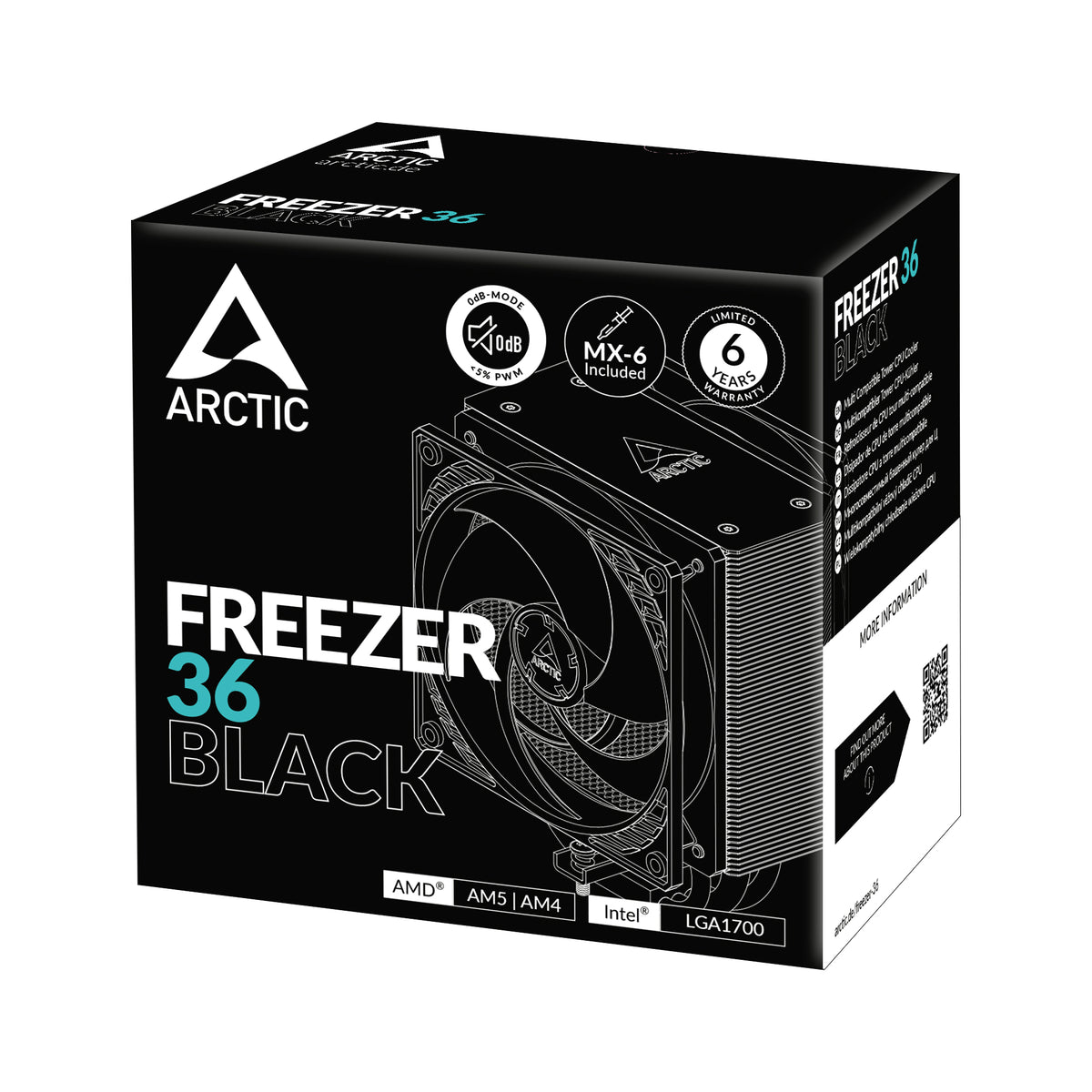 ARCTIC Freezer 36 Schwarz Multikompatibler Tower CPU-Kühler