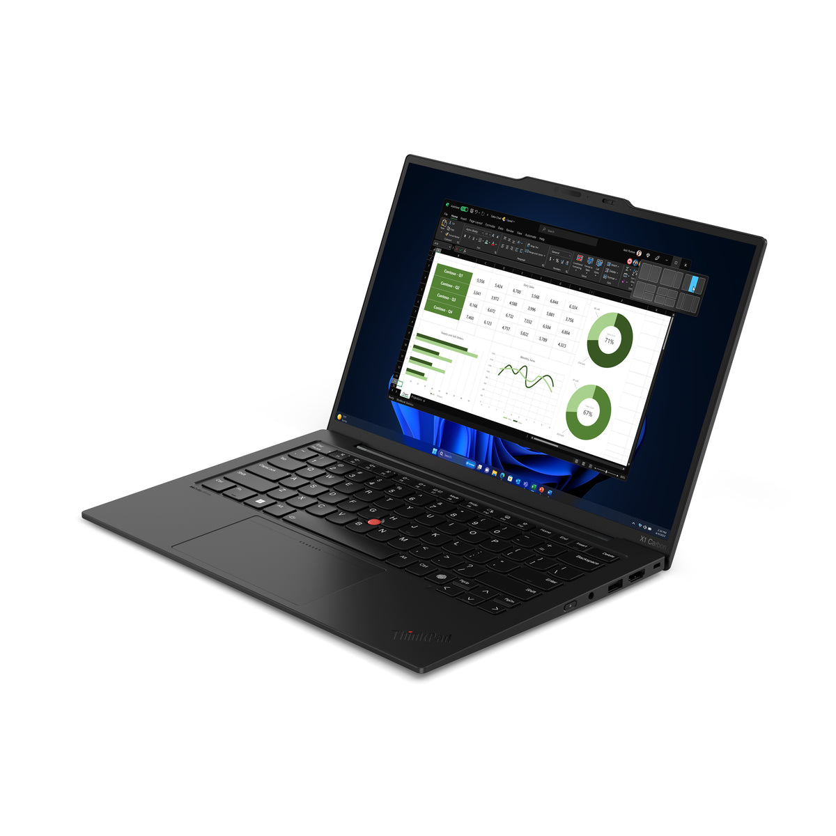 Lenovo ThinkPad X1 Carbon Gen 12 Intel Core Ultra 7 155U Laptop 35,6 cm (14") WUXGA 16 GB LPDDR5x-SDRAM 512 GB SSD Wi-Fi 6E (802.11ax) Windows 11 Pro Schwarz Deutsch