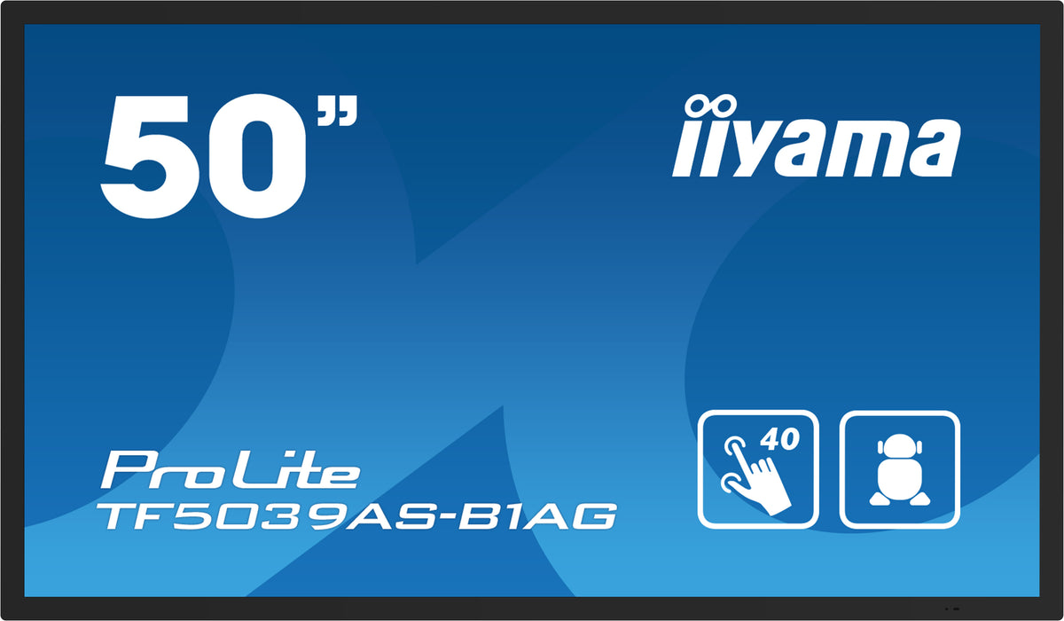 iiyama TF5039AS-B1AG Computerbildschirm 125,7 cm (49.5") 3840 x 2160 Pixel 4K Ultra HD LED Touchscreen Schwarz