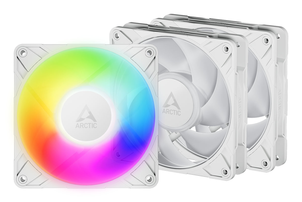 ARCTIC Freezer P12 Pro A-RGB (White) - 3 Pack 120 mm A-RGB PWM-Lüfter mit Kabelsplitter
