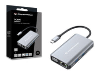 Conceptronic DONN21G laptop-dockingstation & portreplikator Kabelgebunden USB 3.2 Gen 1 (3.1 Gen 1) Type-C Grau