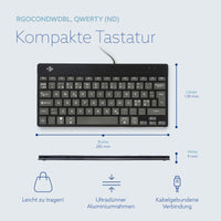 R-Go Tools Ergonomische Tastatur R-Go Compact Break, kompakte Tastatur mit Pausensoftware, QWERTY (NORDIC), Kabelgebunden, Schwarz