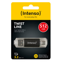 Intenso Twist Line USB-Stick 512 GB USB Type-A / USB Type-C 3.2 Gen 1 (3.1 Gen 1) Anthrazit