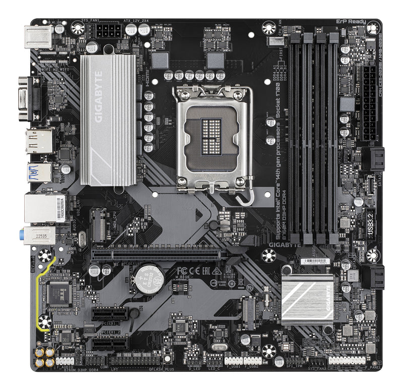 GIGABYTE B760M D3HP DDR4 Motherboard - Unterstützt Intel Core 14. Generation CPUs, 4+1+1 Phasen Digital VRM, bis zu 5333MHz DDR4 (OC), 2xPCIe 4.0 M.2, GbE LAN, USB 3.2 Gen1