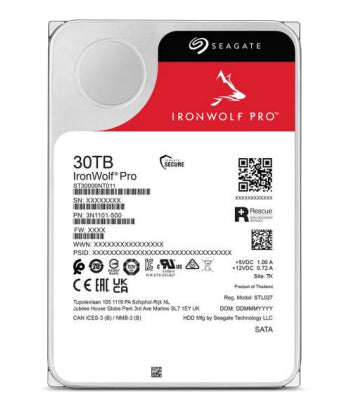 Seagate IronWolf Pro ST30000NT011 Interne Festplatte 30 TB 7200 RPM 512 MB 3.5" Serial ATA III