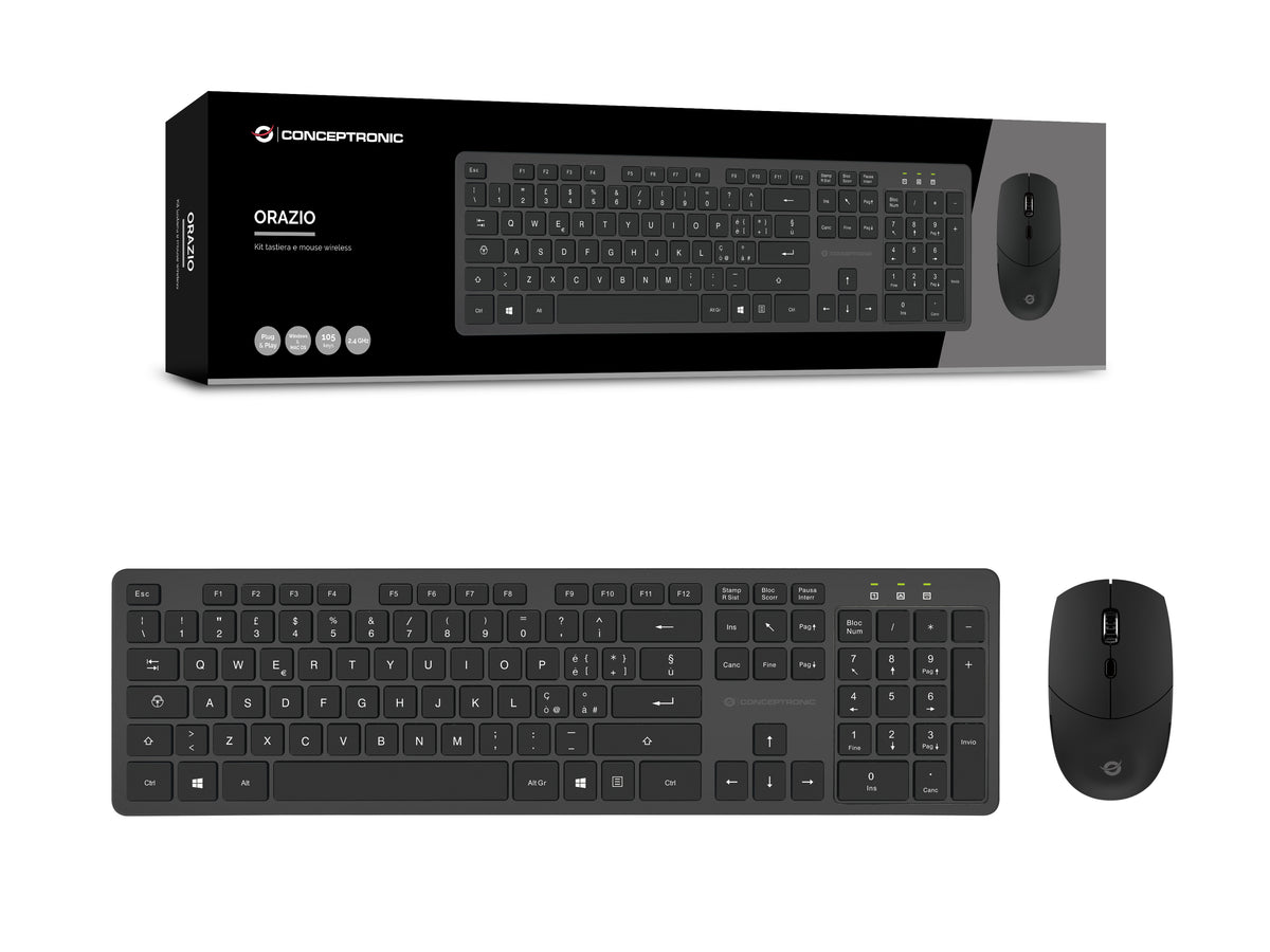 Conceptronic Kabellose Tastatur- und Maus-Kombination, Italienisches Layout