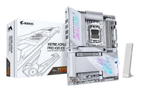 GIGABYTE X870E AORUS PRO X3D ICE Mainboard – Unterstützt AMD Ryzen 9000 Prozessoren, 18+2+2-Phasen Digital-VRM, bis zu 9000 Hz DDR5 (OC), 2 x PCIe 5.0 + 2 x PCIe 4.0, Wi-Fi 7, 5 GbE LAN, USB 4
