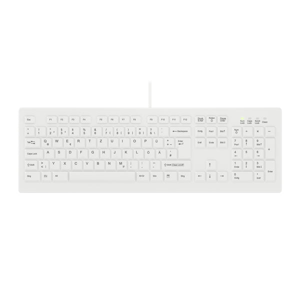 Contour Design Active Key Contour ClassicClean Medizinische Tastatur IP68 Full-Size Kabelgebunden Weiß DE C8100
