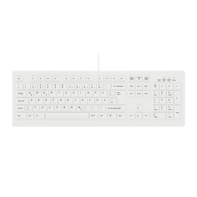 Contour Design Active Key Contour ClassicClean Medizinische Tastatur Abnehmbare Abdeckung Full-Size Kabelgebunden Weiß DE C8100