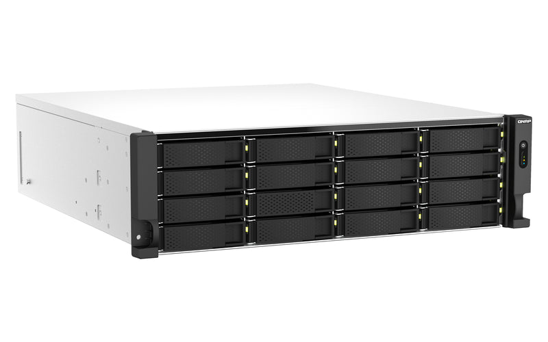 QNAP TS-H2287XU-RP NAS Rack (3U) Intel Xeon E E-2378 64 GB DDR4 0 TB QuTS hero Schwarz, Weiß