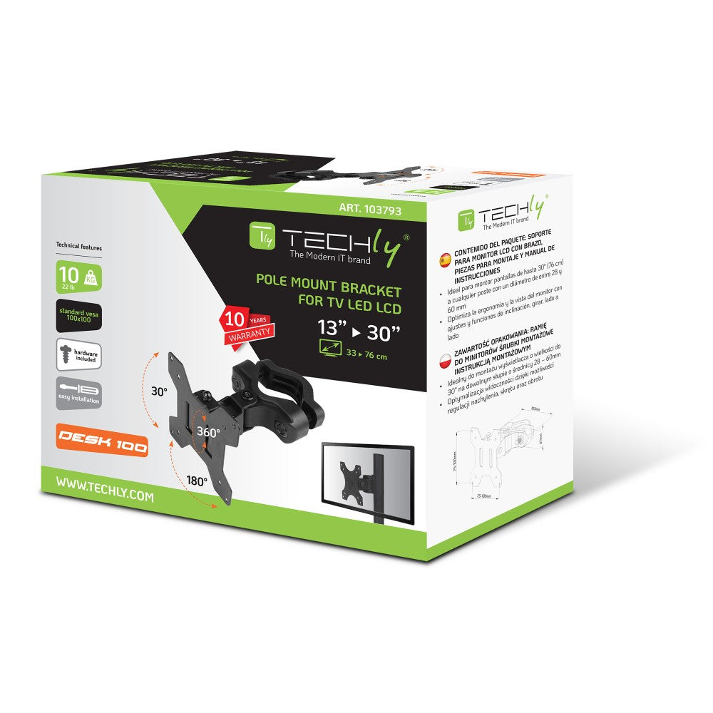 Techly ICALCD100BK Tisch/Bank Schwarz
