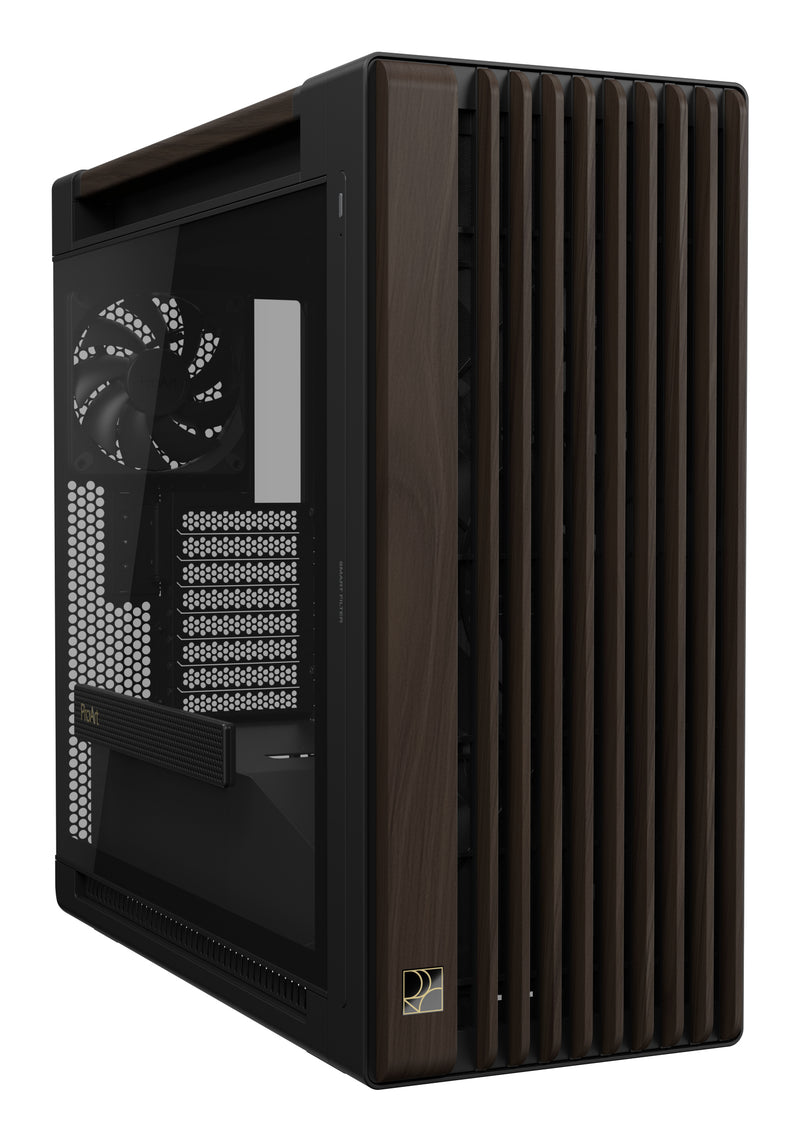 ASUS ProArt PA602 Wood Edition Modern Black - Tempered Glass Panel Midi Tower Schwarz, Holz