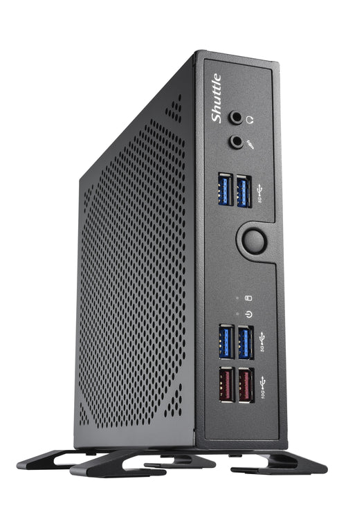 Shuttle XPC slim Barebone DS50U, Intel Celeron 7305, 2x LAN (1x 2.5Gbit ,1x 1Gbit), 1xCOM,1xHDMI,1xDP, 1x VGA, lüfterlos, 24/7 Dauerbetrieb