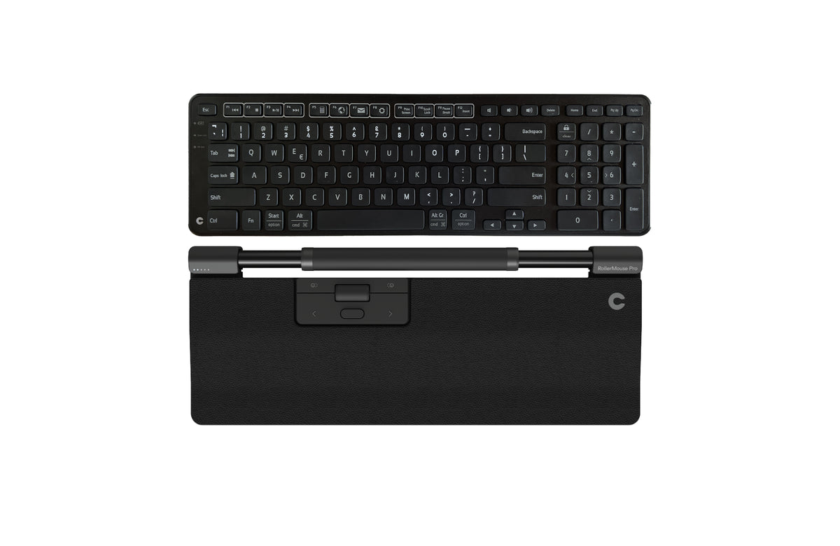 Contour Design RollerMouse Pro Regular veganem Leder + Balance Keyboard BK - Drahtlos– US Version