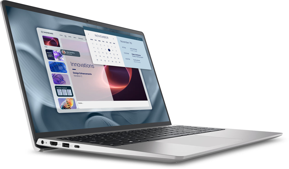 DELL Pro 15 Essential PV15250 Intel® Core™ i7 i7-1355U Laptop 39,6 cm (15.6") Full HD 16 GB DDR5-SDRAM 512 GB SSD Wi-Fi 6 (802.11ax) Windows 11 Pro Deutsch Platin, Silber