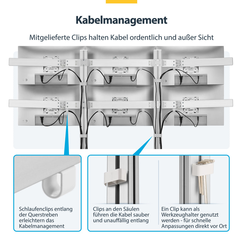 StarTech.com 6-MONITOR-ARM-A Flachbildschirm-Tischhalterung 81,3 cm (32") Tisch/Bank Weiß