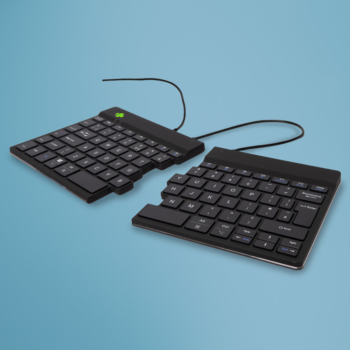R-Go Tools Ergonomische Tastatur R-Go Split Break v2 mit Pausensoftware, geteilte Tastatur, QWERTY (UK), Kabelgebunden, Schwarz