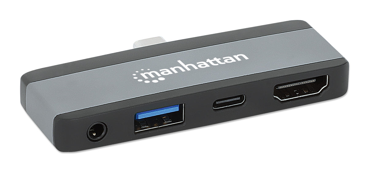 Manhattan 190404 laptop-dockingstation & portreplikator Kabelgebunden USB 3.2 Gen 2 (3.1 Gen 2) Type-C Grau