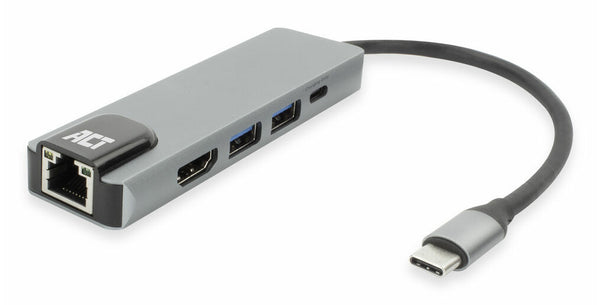 ACT USB-C 4K Dockingstation für 1 HDMI Monitor, Ethernet, USB-A, PD Pass-Through