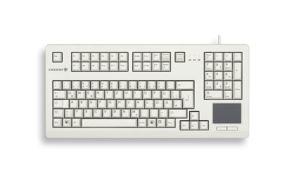 CHERRY TouchBoard G80-11900 Clavier filaire avec pavé tactile, Gris clair, USB (QWERTZ - DE)