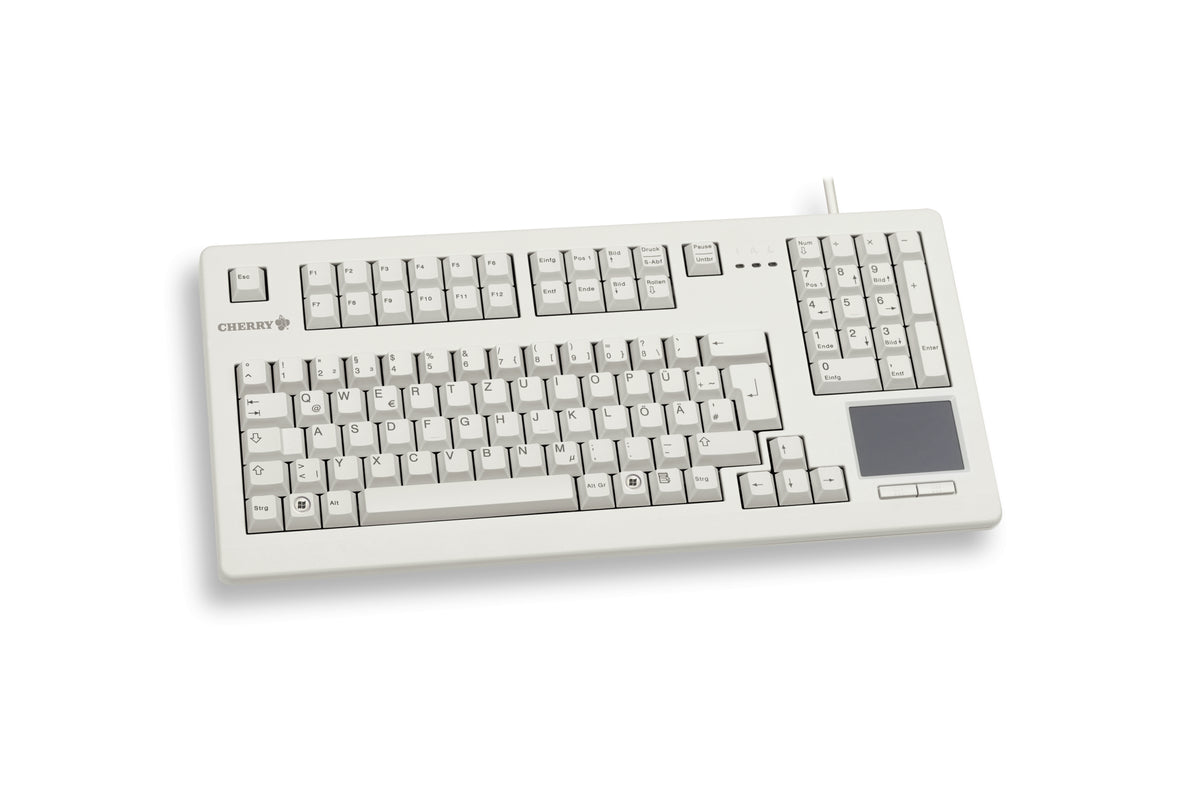 CHERRY TouchBoard G80-11900 Kabelgebundene Tastatur mit Touchpad, Hell Grau, USB (QWERTZ - DE)