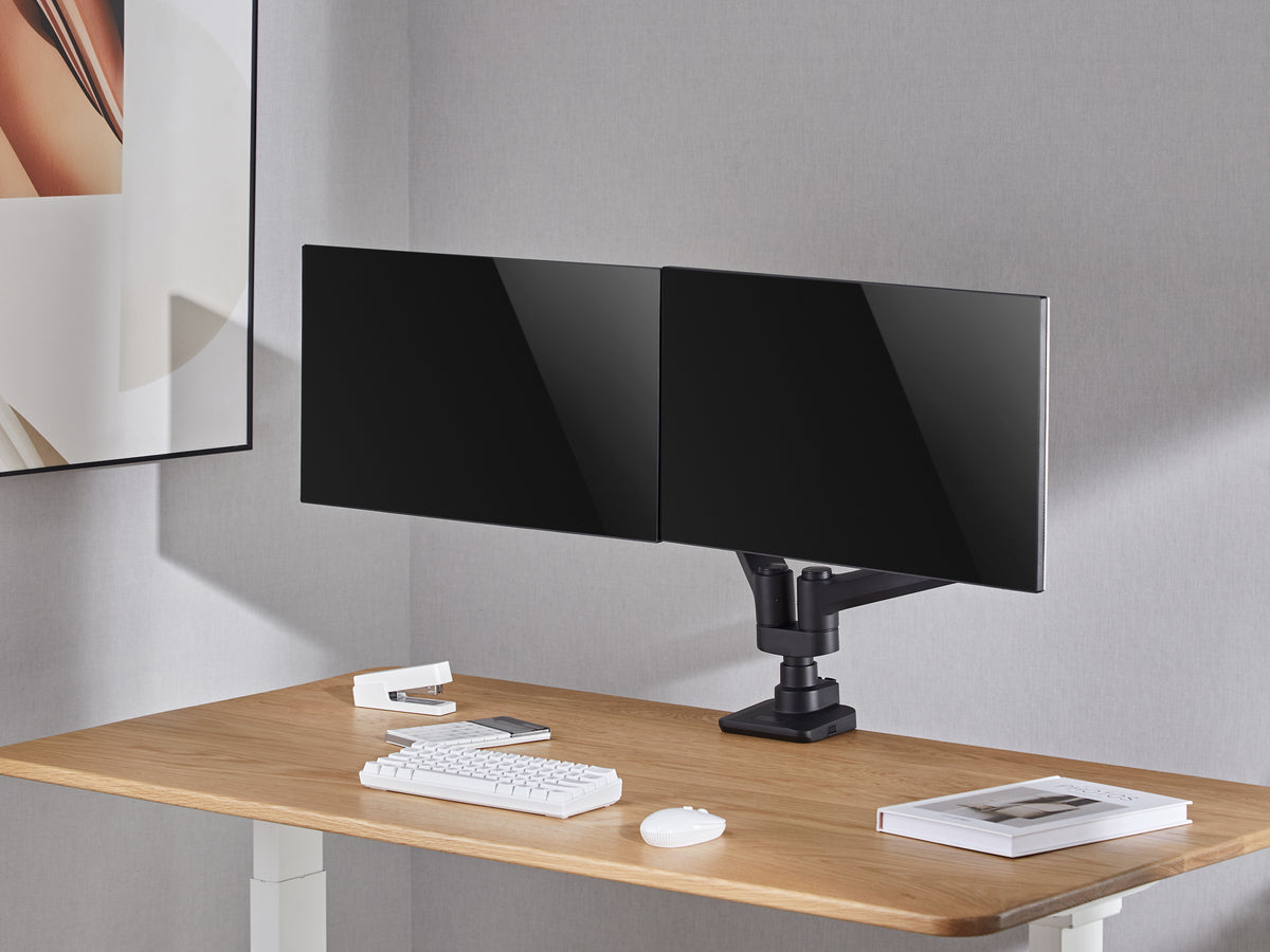 Equip 17"-35" Schwerlast-Doppelmonitor-Schreibtischhalterung, Schwarz