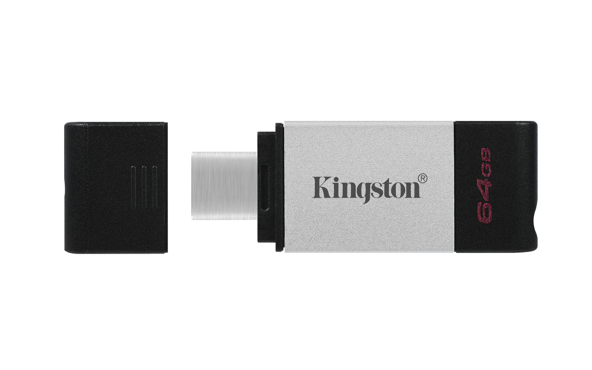 Kingston Technology DataTraveler 80 USB-Stick 64 GB USB Typ-C 3.2 Gen 1 (3.1 Gen 1) Schwarz, Silber