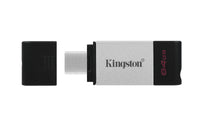 Kingston Technology DataTraveler 80 USB-Stick 64 GB USB Typ-C 3.2 Gen 1 (3.1 Gen 1) Schwarz, Silber