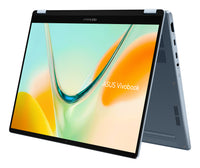 ASUS Vivobook S14 Flip TP5408QA-U2114W Copilot+ PC Snapdragon X1-26-100 Hybrid (2-in-1) 35,6 cm (14") Touchscreen WUXGA 16 GB LPDDR5x-SDRAM 512 GB SSD Wi-Fi 6E (802.11ax) Windows 11 Home Blau