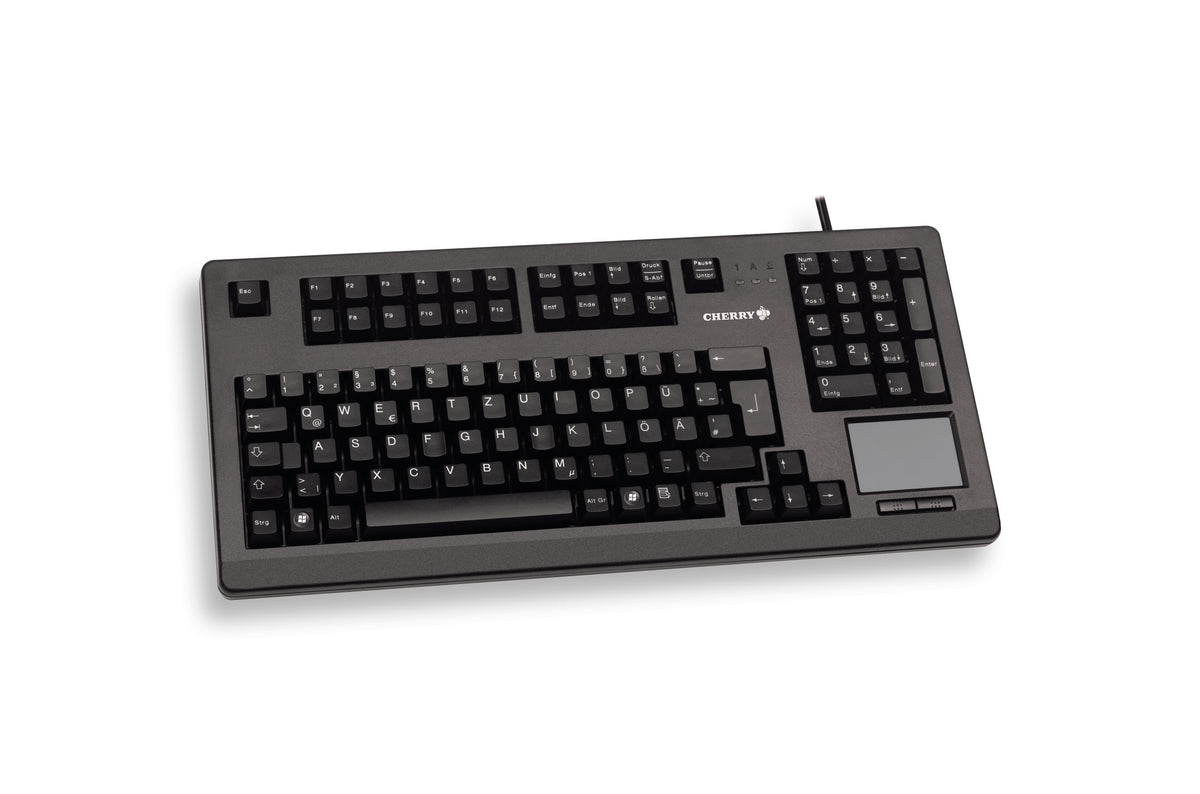 CHERRY TouchBoard G80-11900 Kabelgebundene Tastatur mit Touchpad, Schwarz, USB (QWERTZ - DE)