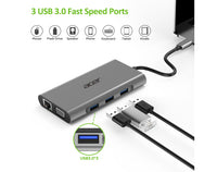Acer HP.DSCAB.002 laptop-dockingstation & portreplikator USB 3.2 Gen 1 (3.1 Gen 1) Type-C Silber